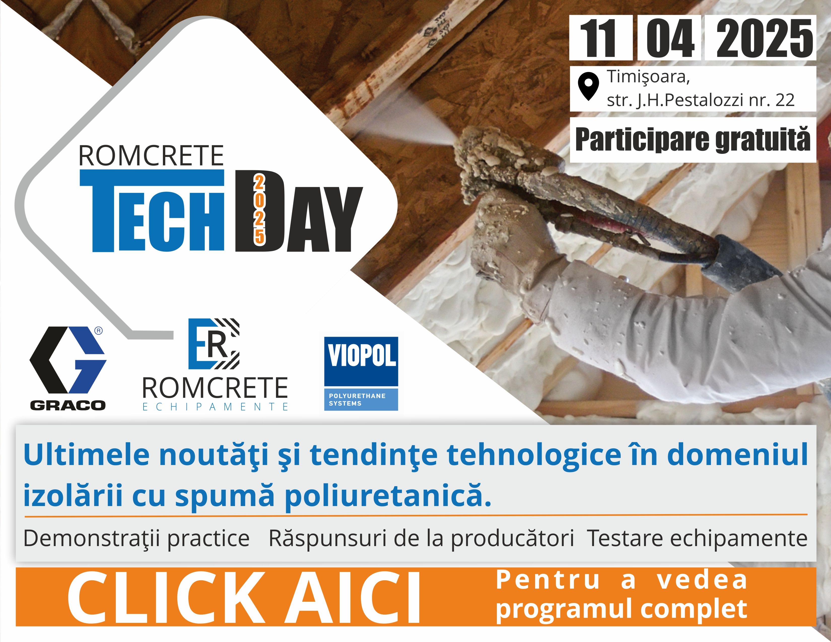 inscriere TechDay Romcrete 2025 - curs aplicare spuma poliuretanica